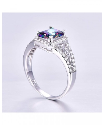 Womens Classic Style 925 Sterling Silver Filled Emerald Cut Amethyst Engagement Rings Jewelry Gift Size 8 Rainbow 7 $5.09 Rings