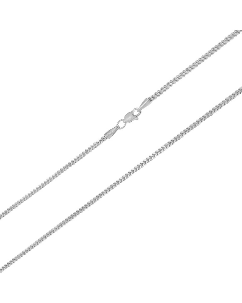 10k White Gold 2mm Franco Chain Box Square Wheat Pendant Necklace, Mens Womens Jewelry 16" 18" 20" 22" 24" 26 20 $99.71 Neckl...