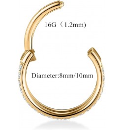 20G 18G 16G 14G Single/Double Hoop Stainless-Steel Seamless-Hinged-Piercing Segment-Clicker Nose-Ring-Hoop : Diameter 6mm 8mm...