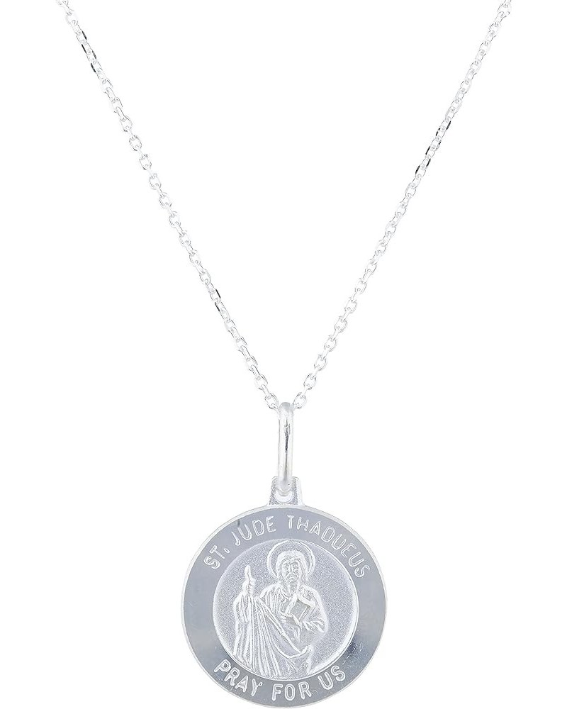 925 Silver Saint Benedict Reversable Medal Pendant with 18 Inch Link Necklace Saint Jude $17.84 Necklaces