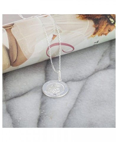 925 Silver Saint Benedict Reversable Medal Pendant with 18 Inch Link Necklace Saint Jude $17.84 Necklaces