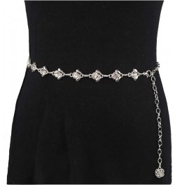 Chain Belts for Women Rhinestone Waist Chain for Dress Silver L: 135CM/53.1IN $10.59 Body Jewelry