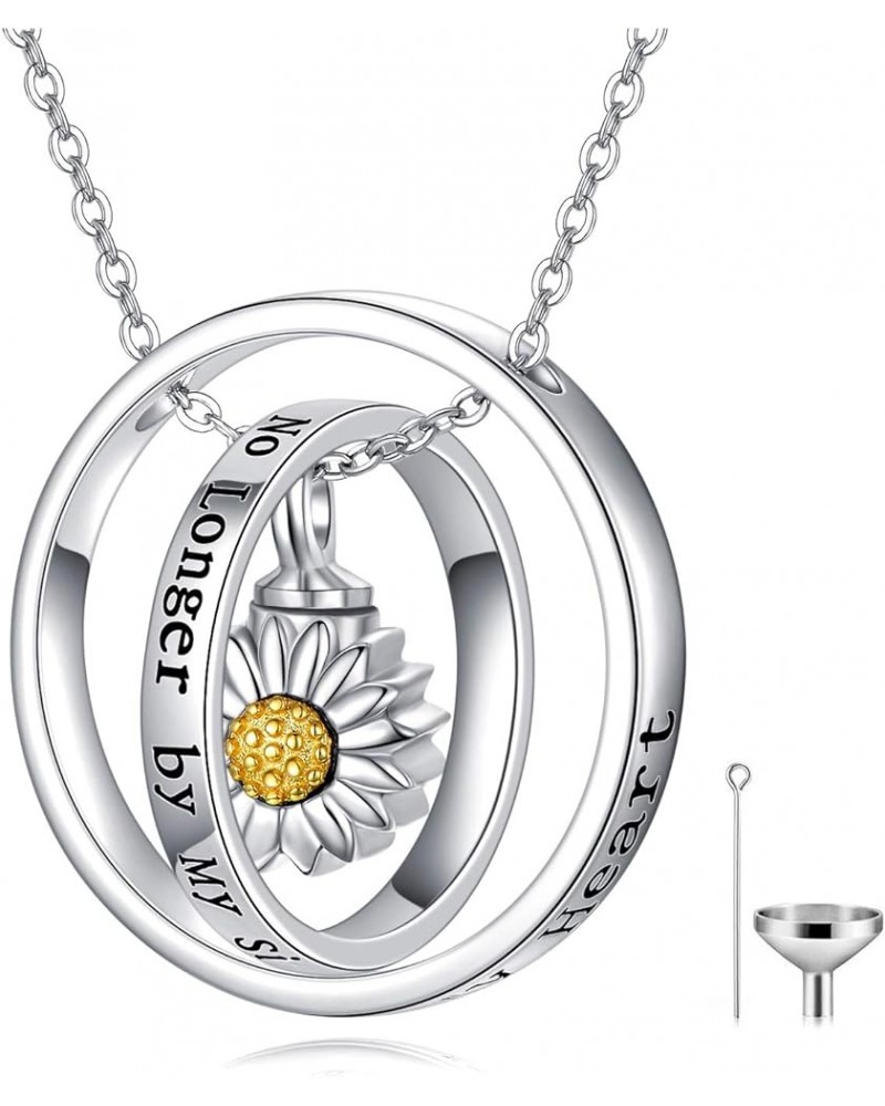 Cremation Jewelry 925 Sterling Silver Sunflower/Rose/Paw Urn Necklace for Ashes Memorial Keepsake Gifts for Women A-Sunflower...