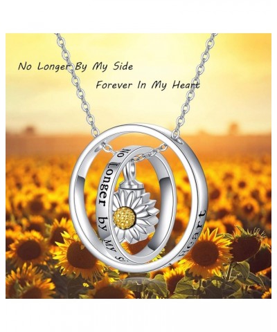 Cremation Jewelry 925 Sterling Silver Sunflower/Rose/Paw Urn Necklace for Ashes Memorial Keepsake Gifts for Women A-Sunflower...