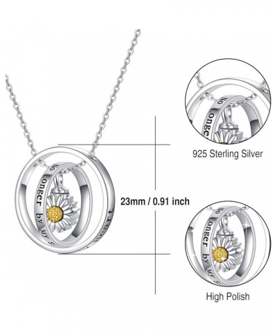 Cremation Jewelry 925 Sterling Silver Sunflower/Rose/Paw Urn Necklace for Ashes Memorial Keepsake Gifts for Women A-Sunflower...