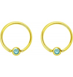 Pair 14g-20g Gold & Rose Gold Tone Surgical Steel CZ Gemmed Captive Bead Body Piercing Hoops (2pcs) Gold 16g/10mm/Aqua $8.83 ...