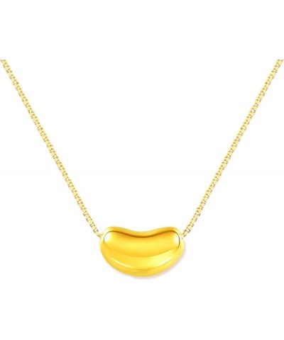 Gold/Silver Beans Pendant Necklace for Women Trendy, Simple Pendant Choker Non Tarnish Dainty Jewelry Gift Gold $7.94 Necklaces