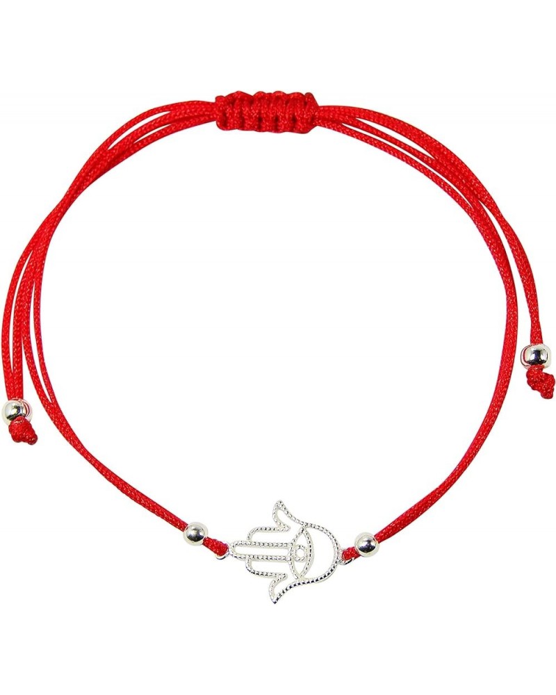 Sterling Silver Hamsa Hand Bracelet Red Kabbalah String Bracelet Sterling Silver $14.63 Bracelets