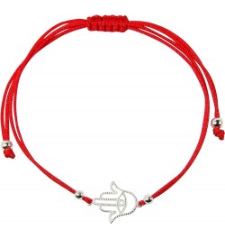 Sterling Silver Hamsa Hand Bracelet Red Kabbalah String Bracelet Sterling Silver $14.63 Bracelets