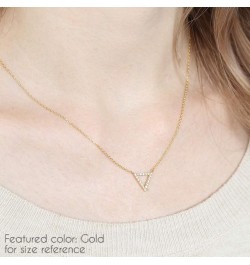 Dainty Geometric Simple Charm Necklace - Minimal Pendant Delicate Chain Triangle, Square, Octagon, Circle, Bar Valentine's Mo...