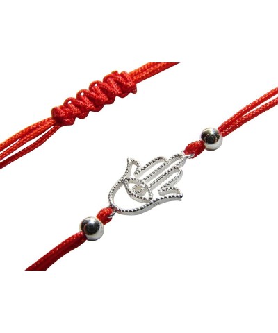 Sterling Silver Hamsa Hand Bracelet Red Kabbalah String Bracelet Sterling Silver $14.63 Bracelets