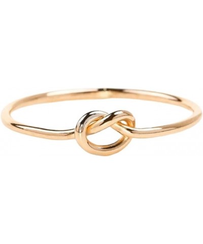 Solid 10K/14K/18K 1mm Italian Love Knot Ring for Women, Available in Yellow/White/Rose Gold ＆ Size 3-14 A- 10K Yellow Gold $3...