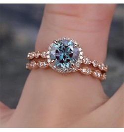 Women's Rings 925 Sterling Silver Promise Wedding Ceremony Vintage with Diamond Created Cocktail Promise Ring Dark Blue 6 $4....