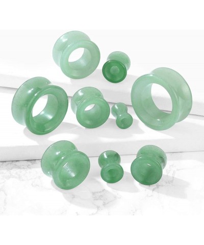 Green Aventurine Stone Double Flared Saddle Tunnels, Sold as a Pair 10mm (00GA) $10.36 Body Jewelry