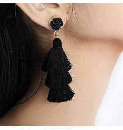 Layered Tassel Earrings for Women Girls Colorful Bohemian Tree-shaped Tiered Tassel Druzy Stud Dangle Drop Earrings Costume J...