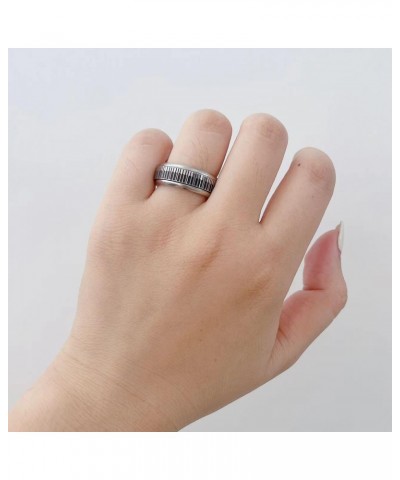 Piano Keys Anxiety Ring for Women Girls Men Stainless Steel Relief Fidget Ring Spinner Ring Statement Rings Finger Band Chris...