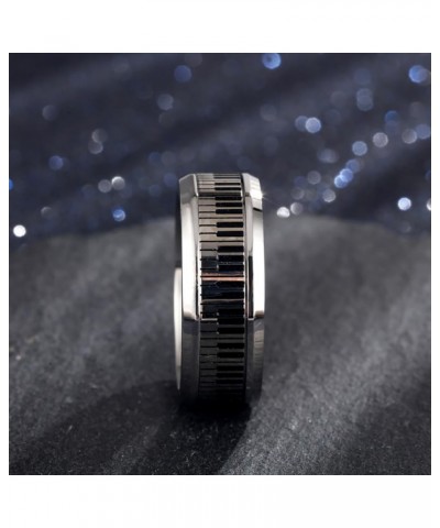 Piano Keys Anxiety Ring for Women Girls Men Stainless Steel Relief Fidget Ring Spinner Ring Statement Rings Finger Band Chris...