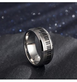 Piano Keys Anxiety Ring for Women Girls Men Stainless Steel Relief Fidget Ring Spinner Ring Statement Rings Finger Band Chris...