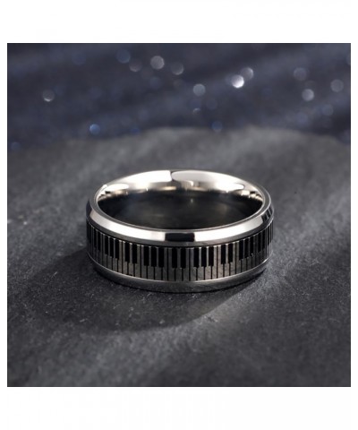 Piano Keys Anxiety Ring for Women Girls Men Stainless Steel Relief Fidget Ring Spinner Ring Statement Rings Finger Band Chris...