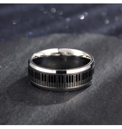 Piano Keys Anxiety Ring for Women Girls Men Stainless Steel Relief Fidget Ring Spinner Ring Statement Rings Finger Band Chris...