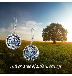 Tree of Life Cow Earrings Hummingbird Spider Snowflake Christian Earrings for Women Sterling Silver Leverback Earrings Birthd...