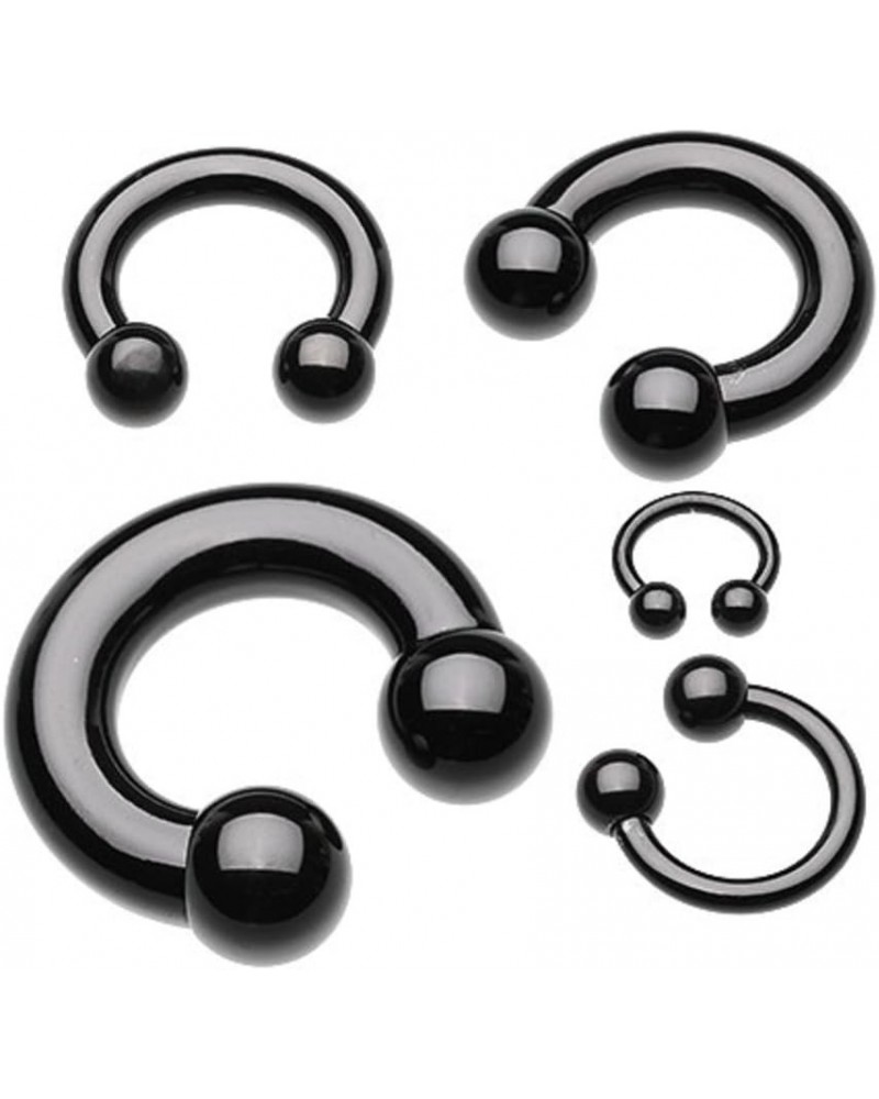 Basic Horseshoe Circular Barbell 316L Surgical Steel (Sold Individually) 14g 10mm (4mm ball) Black $8.15 Body Jewelry