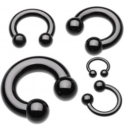 Basic Horseshoe Circular Barbell 316L Surgical Steel (Sold Individually) 14g 10mm (4mm ball) Black $8.15 Body Jewelry