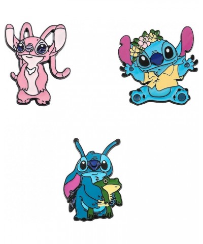 5 PCS Stitch Cosplay Pins - Cartoon Metal Brooch Ohana Means Family Jewelry Gift For Women Girls set $14.74 Brooches & Pins