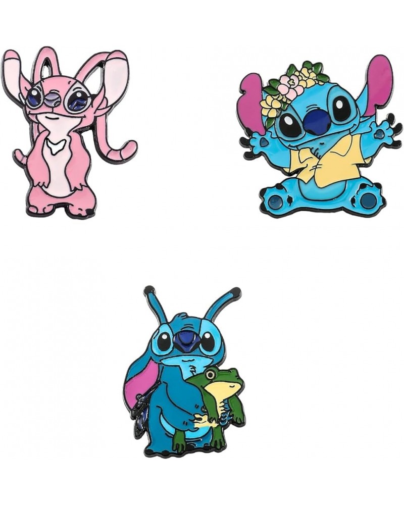 5 PCS Stitch Cosplay Pins - Cartoon Metal Brooch Ohana Means Family Jewelry Gift For Women Girls set $14.74 Brooches & Pins