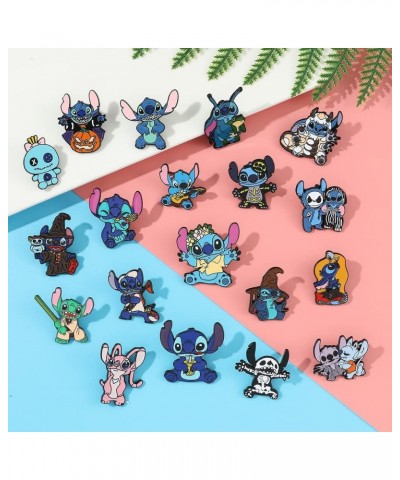 5 PCS Stitch Cosplay Pins - Cartoon Metal Brooch Ohana Means Family Jewelry Gift For Women Girls set $14.74 Brooches & Pins