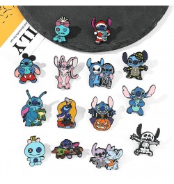 5 PCS Stitch Cosplay Pins - Cartoon Metal Brooch Ohana Means Family Jewelry Gift For Women Girls set $14.74 Brooches & Pins