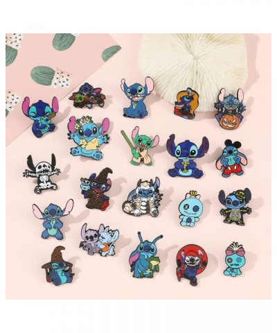 5 PCS Stitch Cosplay Pins - Cartoon Metal Brooch Ohana Means Family Jewelry Gift For Women Girls set $14.74 Brooches & Pins