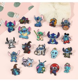 5 PCS Stitch Cosplay Pins - Cartoon Metal Brooch Ohana Means Family Jewelry Gift For Women Girls set $14.74 Brooches & Pins