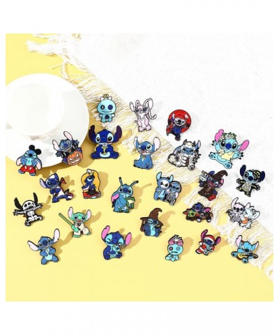 5 PCS Stitch Cosplay Pins - Cartoon Metal Brooch Ohana Means Family Jewelry Gift For Women Girls set $14.74 Brooches & Pins