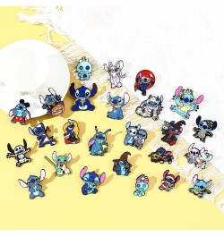 5 PCS Stitch Cosplay Pins - Cartoon Metal Brooch Ohana Means Family Jewelry Gift For Women Girls set $14.74 Brooches & Pins