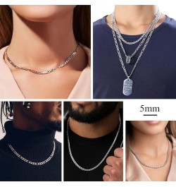 Solid 925 Sterlings Silver 3mm 5mm Flat Curb Cuban Link Chain/Figaro Chain Necklace, Hip Hop Jewelry for Men Women 14"/18"/20...