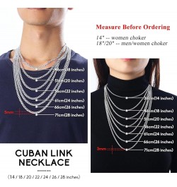 Solid 925 Sterlings Silver 3mm 5mm Flat Curb Cuban Link Chain/Figaro Chain Necklace, Hip Hop Jewelry for Men Women 14"/18"/20...