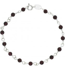 Sterling Silver Natural Garnet Bead Necklace Bracelet Anklet 4 mm Wire Wrapped Handmade 9.5 Inches $11.28 Necklaces