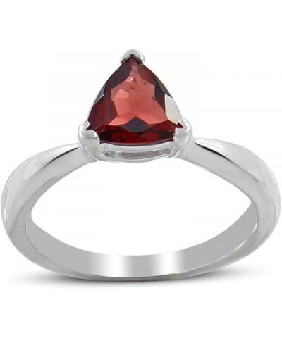 Garnet Ring With Prong Set, 925 Sterling Silver Designer Rings, Triangle Cut Jewelry, Gift for Women $17.99 Rings