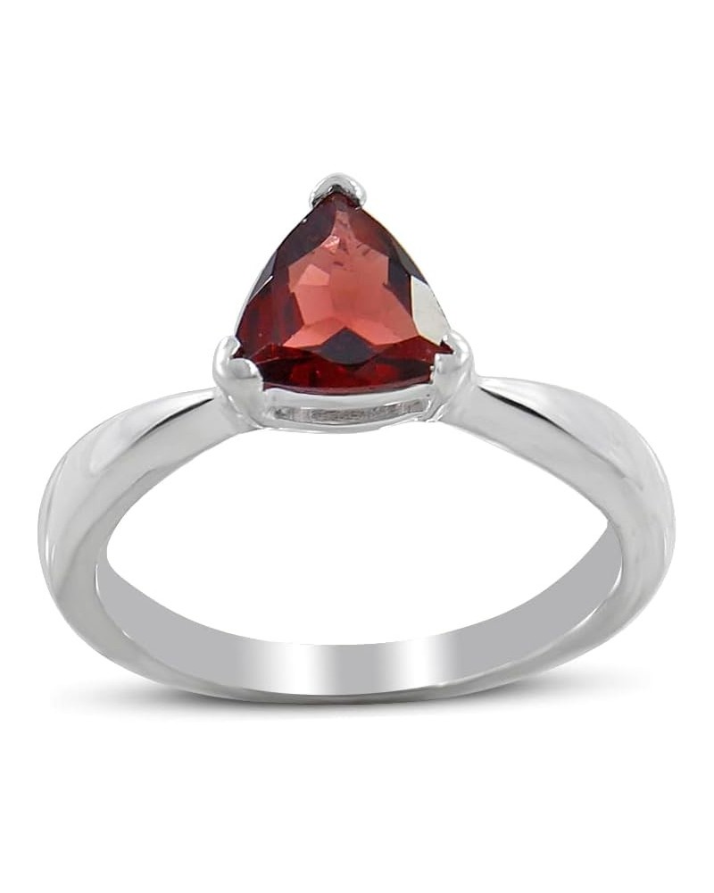 Garnet Ring With Prong Set, 925 Sterling Silver Designer Rings, Triangle Cut Jewelry, Gift for Women $17.99 Rings