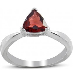 Garnet Ring With Prong Set, 925 Sterling Silver Designer Rings, Triangle Cut Jewelry, Gift for Women $17.99 Rings