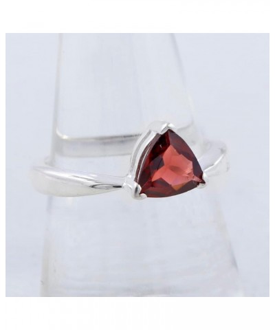 Garnet Ring With Prong Set, 925 Sterling Silver Designer Rings, Triangle Cut Jewelry, Gift for Women $17.99 Rings