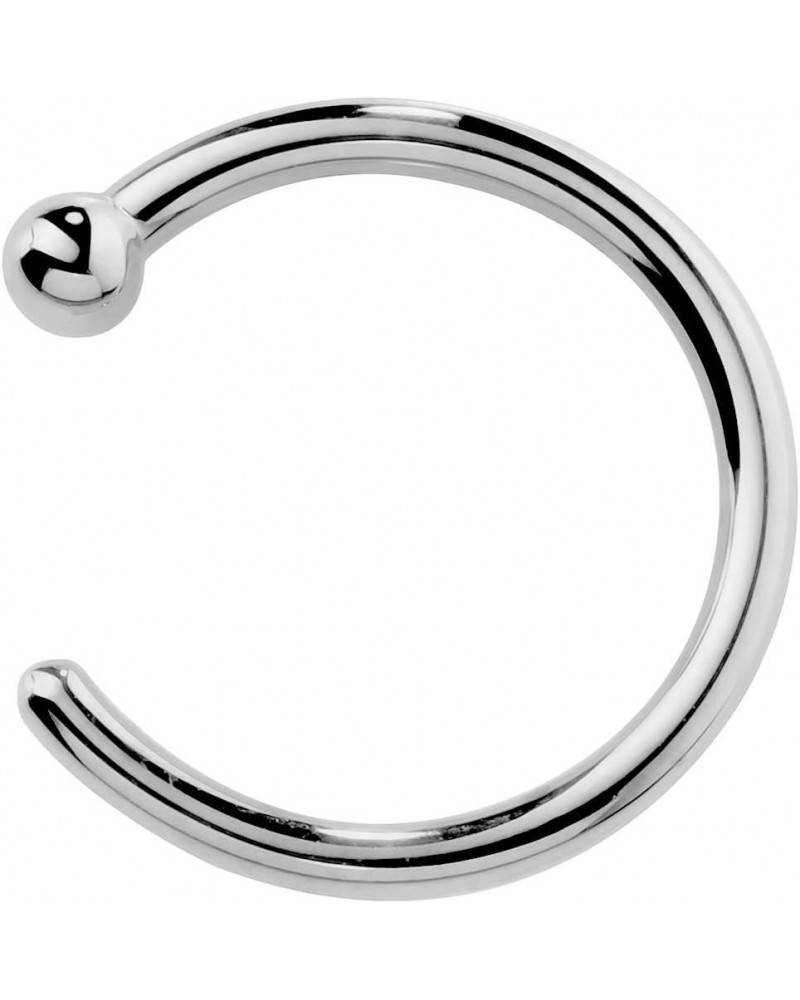 Nose Ring Hoops Solid 14k Gold or Platinum 20 Gauge 3/8" Diameter 14K White Gold $30.79 Body Jewelry