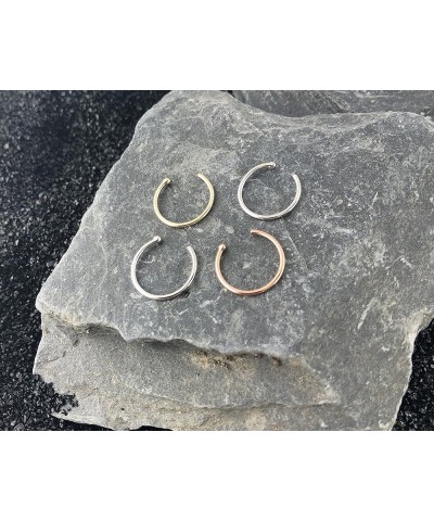 Nose Ring Hoops Solid 14k Gold or Platinum 20 Gauge 3/8" Diameter 14K White Gold $30.79 Body Jewelry