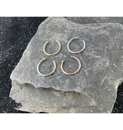 Nose Ring Hoops Solid 14k Gold or Platinum 20 Gauge 3/8" Diameter 14K White Gold $30.79 Body Jewelry