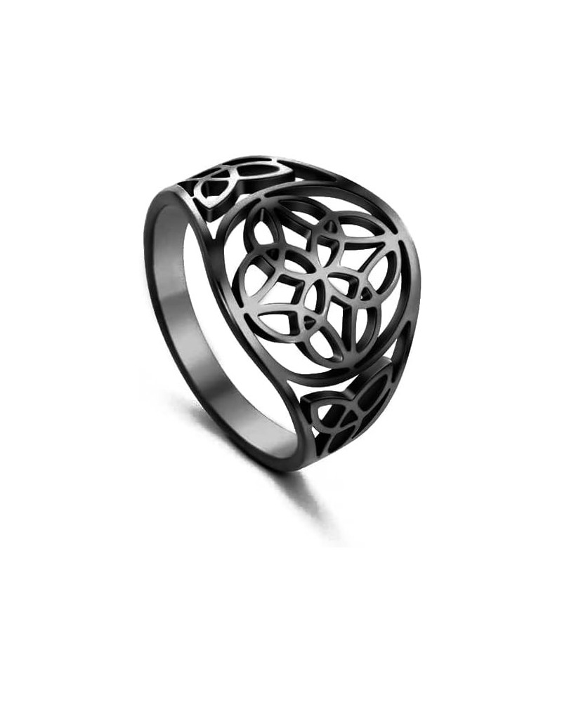 Witches Knot Ring Stainless Steel Witchcraft Celtic Amulet Ring Geometric Celtic Knot Ring Vintage Jewelry For Women 8 Style ...