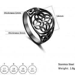 Witches Knot Ring Stainless Steel Witchcraft Celtic Amulet Ring Geometric Celtic Knot Ring Vintage Jewelry For Women 8 Style ...