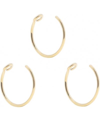 Fake Nose Ring 20g Faux Nose Hoop Nose Piercing Jewelry 6mm/8mm/10mm Septum Ring lip Rings 3pcs 10mm, Gold Coated $6.23 Body ...