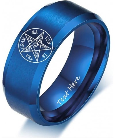 Personalized Pentagram of Solomon Ring Custom Agic Occult Tetragrammaton Shield Finger Band Mens Womens Stainless Steel Solom...