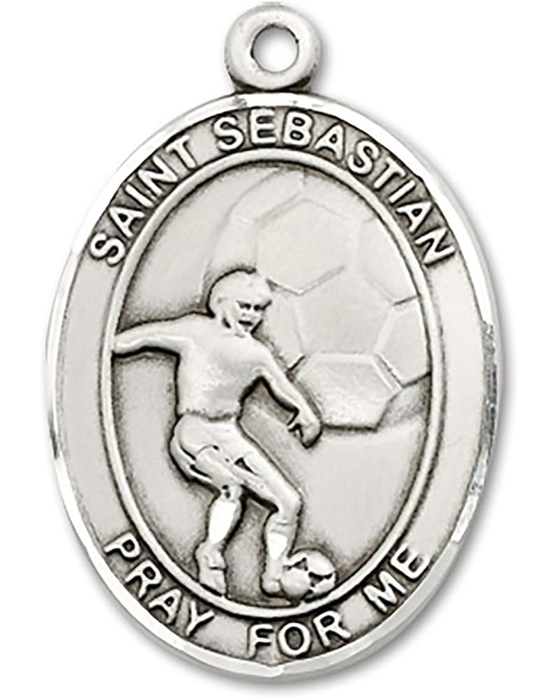 Sterling Silver Sport Medal St. Sebastian | Soccer 1 $34.03 Necklaces